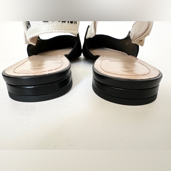 DIOR BLACK FABRIC AND RIBBON FLAT SLINGBACKS SIZE 42 - Picture 10 of 16